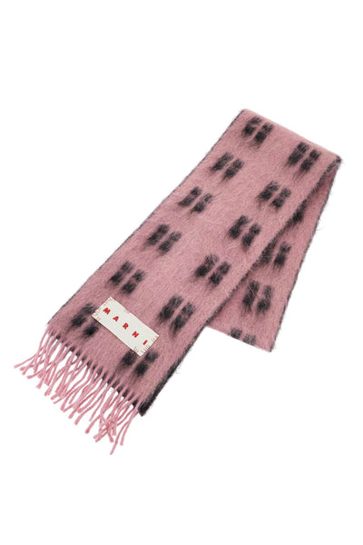 alpaca and mohair scarf with plaid SCZC0067Y0 UAW032 ANTIQUE ROSE