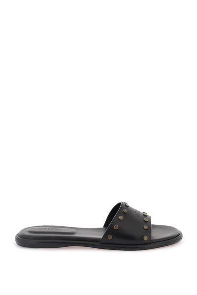 ISABEL MARANT leather vikee slides SD0133FA A2B10S BLACK
