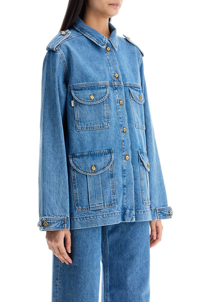 BLAZE MILANO light blue cotton military safari jacket wit | Italystation.com - Shop Now at italystation.com