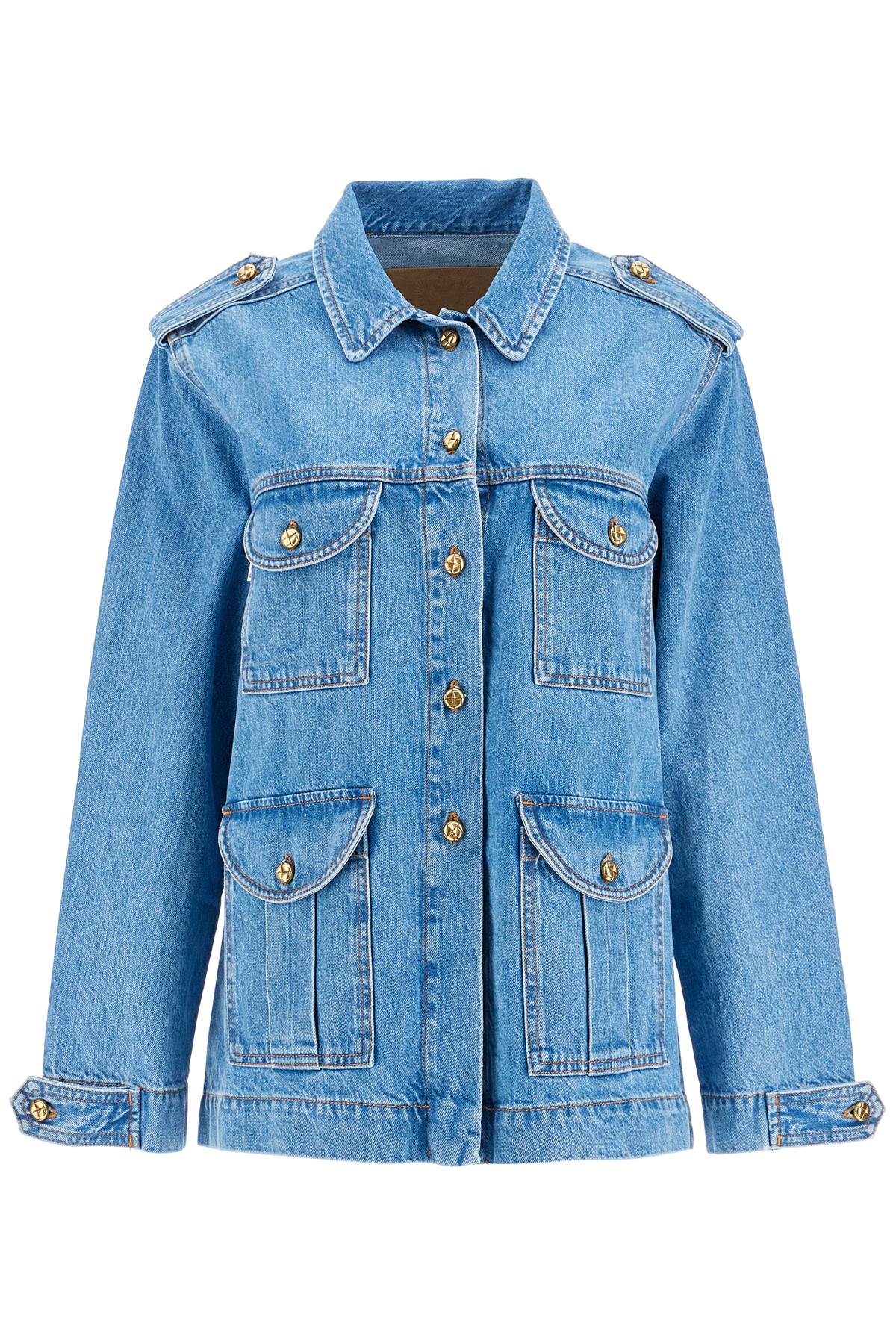 BLAZE MILANO light blue cotton military safari jacket wit | Italystation.com - Shop Now at italystation.com