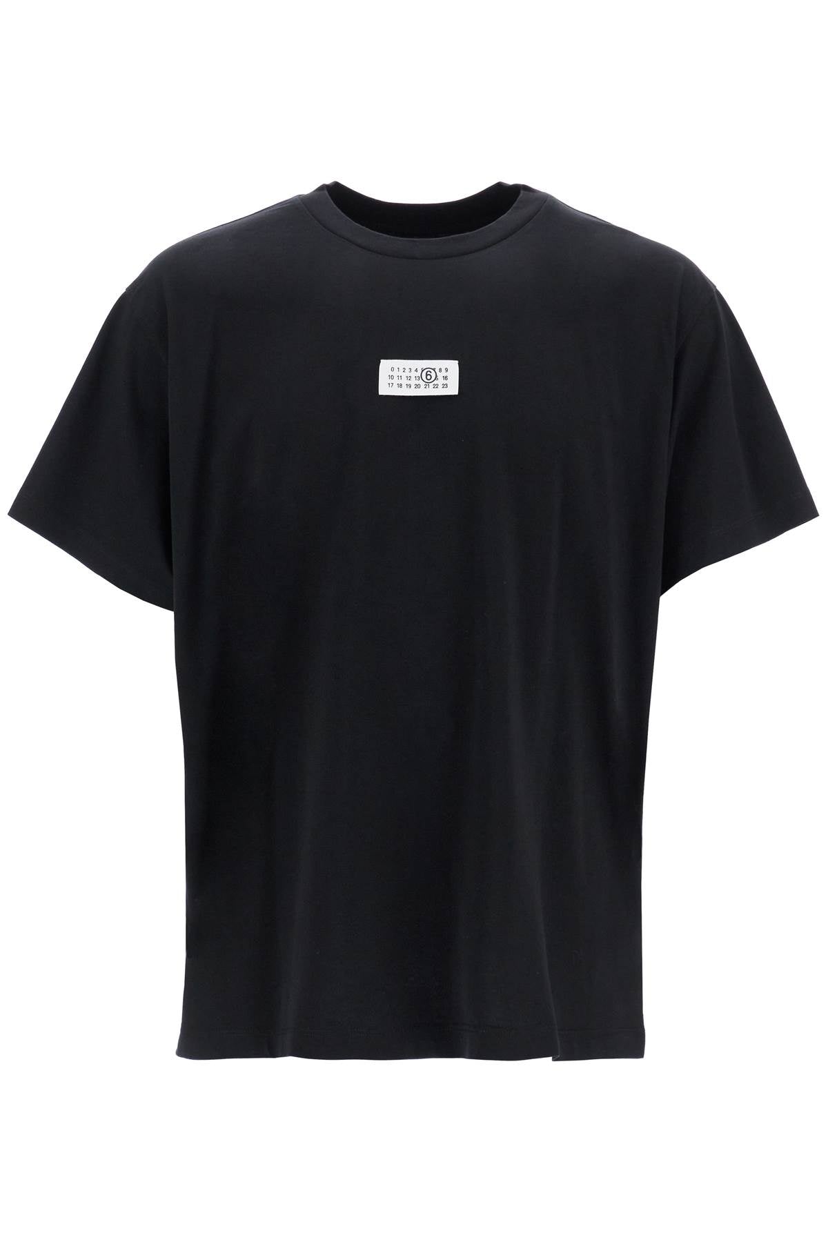 round-neck t-shirt with numerical logo SH0GC0032 S24312 BLACK