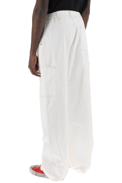 wide cotton canvas trousers for men or women SH0KA0003 S78548 OFF WHITE