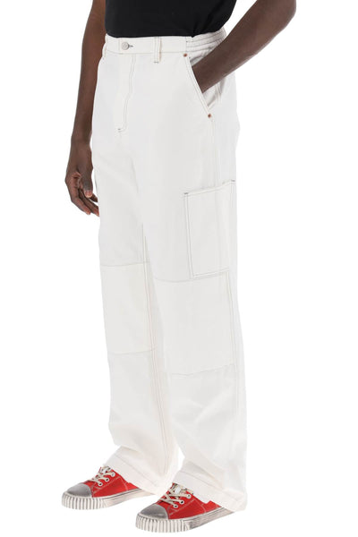 wide cotton canvas trousers for men or women SH0KA0003 S78548 OFF WHITE