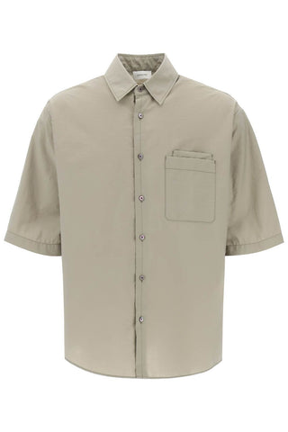 short-sleeved cotton fluid shirt SH1079 LF1234 DUSTY KHAKI