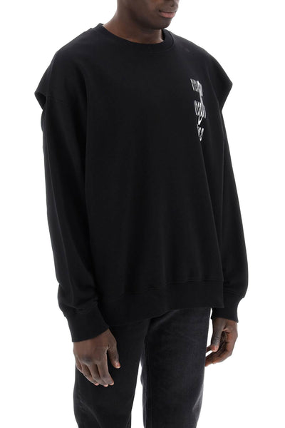 "sweatshirt with cut out and numeric SH2GU0001 S25623 BLACK