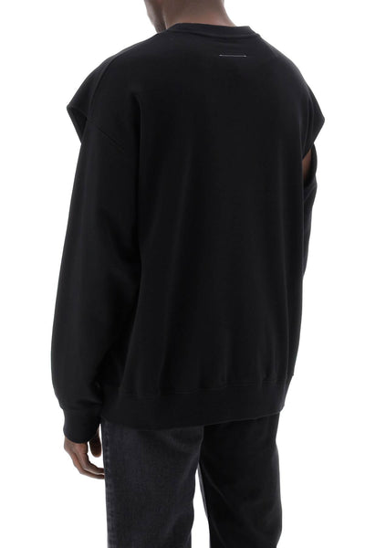 "sweatshirt with cut out and numeric SH2GU0001 S25623 BLACK