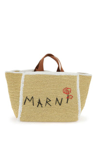 Marni medium sillo tote bag SHMP0122L0P6769 NATURAL WHITE RUST