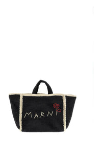 Marni medium sillo tote bag SHMP0122L0P6769 BLACK IVORY BLACK