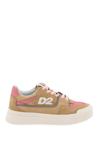 Dsquared2 suede new jersey sneakers in leather SNW0259 01607282 TOBACCO ROSE