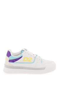 Dsquared2 smooth leather new jersey sneakers in 9 SNW0263 01502673 WHITE YELLOW PURPLE