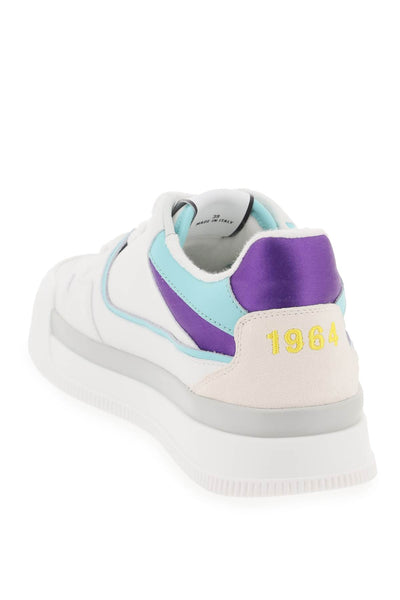 Dsquared2 smooth leather new jersey sneakers in 9 SNW0263 01502673 WHITE YELLOW PURPLE