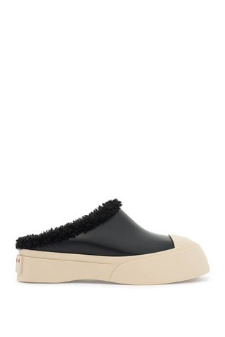 pablo leather and shearling clog SNZW019202P5045 BLACK