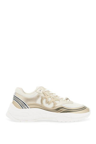 mesh and metallic faux leather sneakers in SS0057 E014 MESH GOLD