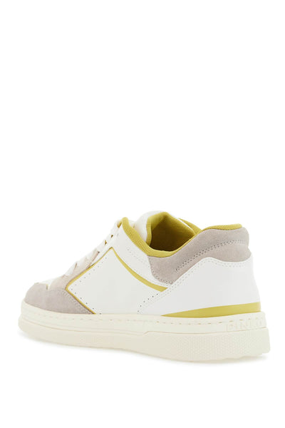 sneakers mandy 08 in white leather with lime details for women SS0075 P021 OFF WHITE/LIME