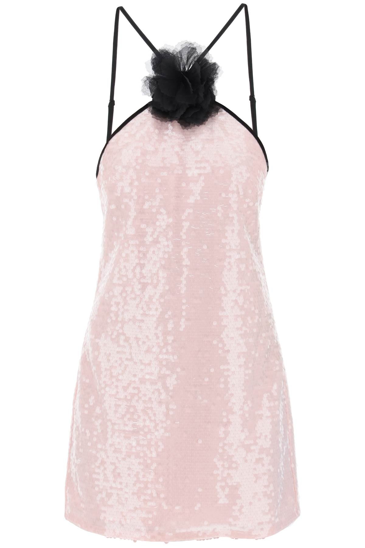 sequined mini dress with SS24 043S P PALE PINK