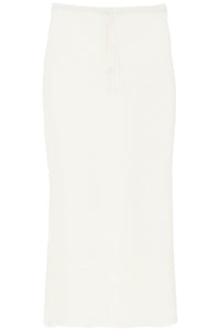 自畫像超長鉤編半身裙適用於 SS24 095MSK W 白色