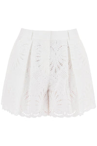 Self portrait lace sangallo shorts for SS24 141P W WHITE