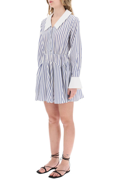 Self portrait striped mini chemisier dress SS24 173S BL BLUE