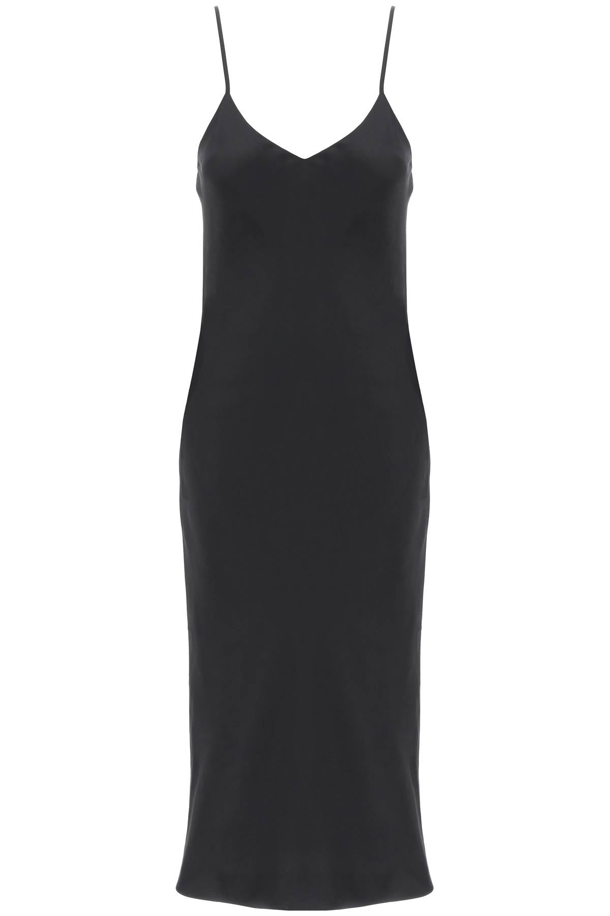 midi crêpe slip dress ST1243CBB47001 BLACK