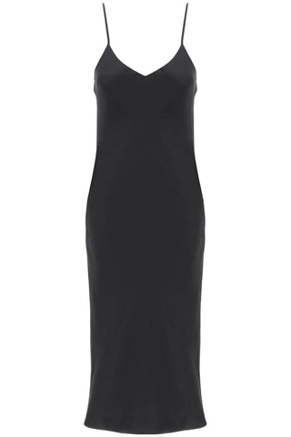 midi crêpe slip dress ST1243CBB47001 BLACK