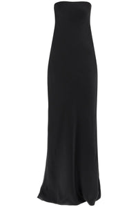 long satin crepe dress ST1243CBC95001 BLACK