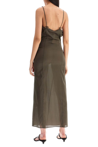 silk melleray dress SV2201 BROWN