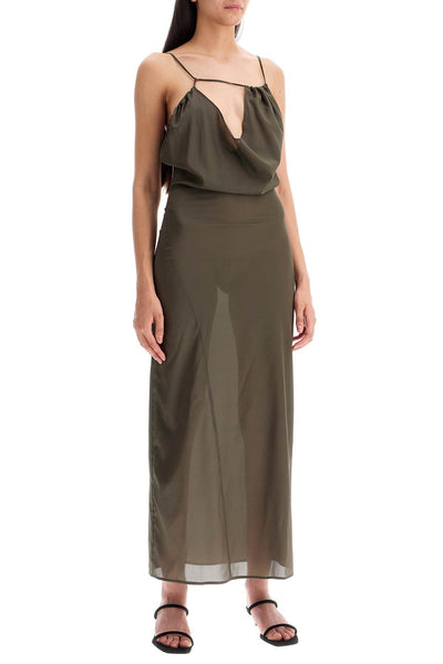 silk melleray dress SV2201 BROWN