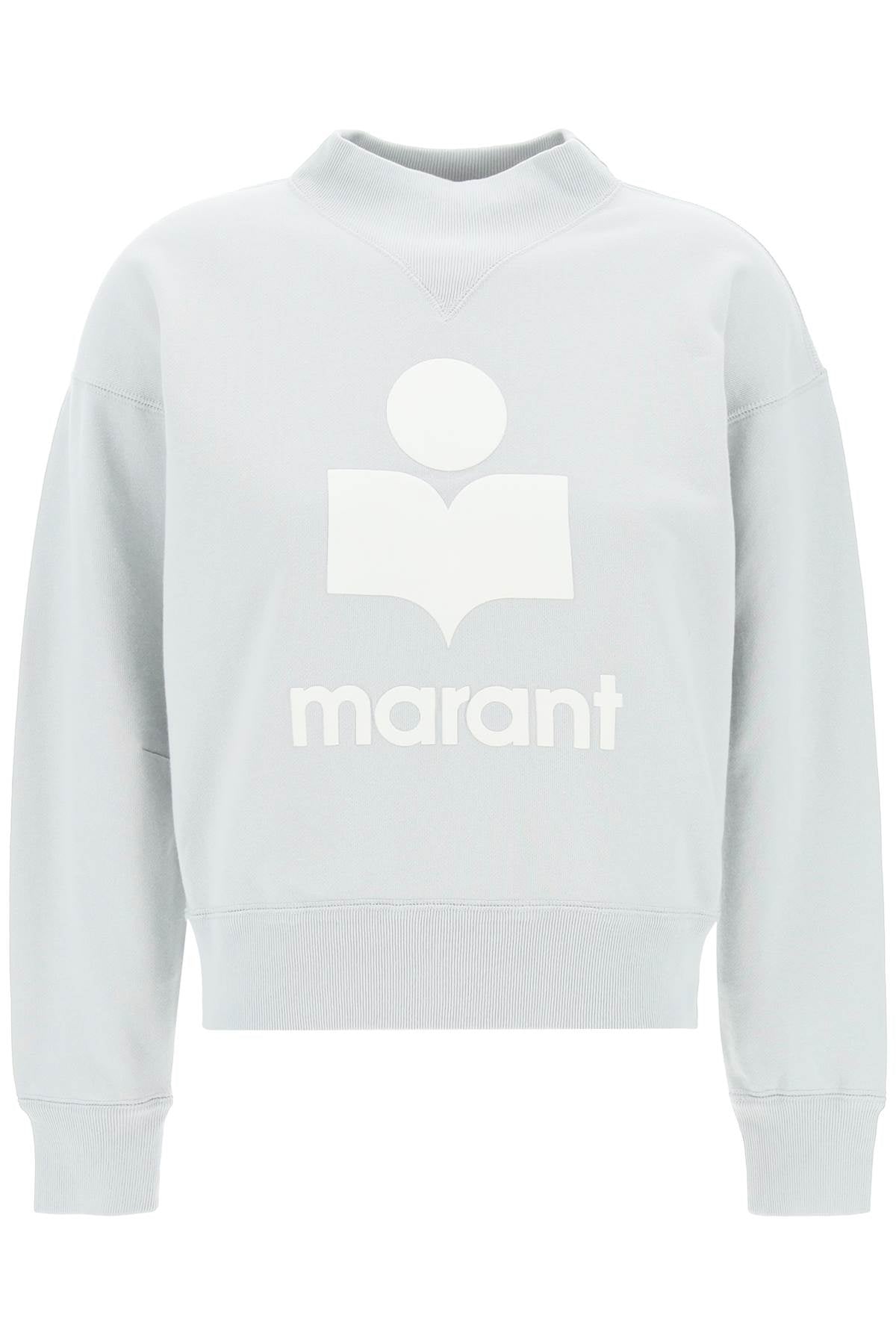 moby sweatshirt with flocked logo SW0003FA A1M07E LIGHT BLUE ECRU