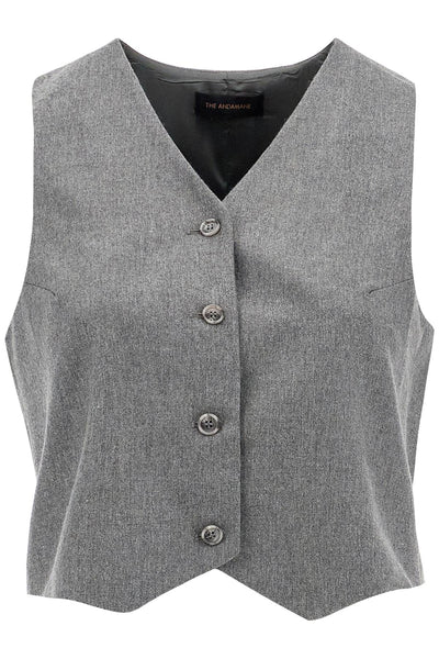 "pauline flannel vest T160911A TNV115 GREY MELANGE