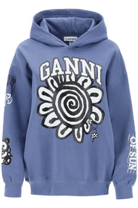 hoodie with graphic prints T3775 GRAY BLUE