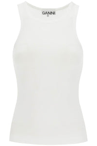 ribbed tank top with spaghetti T3897 BRIGHT WHITE