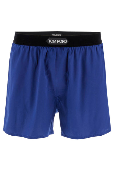 silk boxer shorts T4LE41010 SAPPHIRE