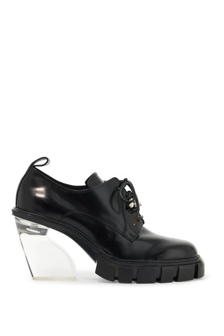 lace-up heels with plex TH3B 0740 BLACK CLEAR PEARL CLEAR