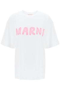 Marni t-shirt with maxi logo print THJET49EPHUSCS11 LILY WHITE