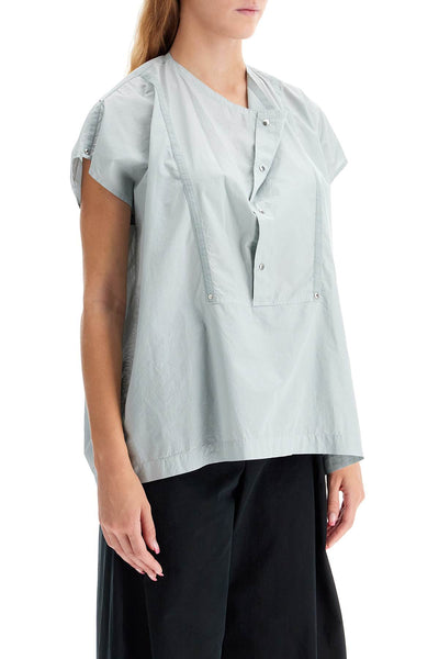 blouse with draped neckline and TO1185 LF1218 CLOUD GREY