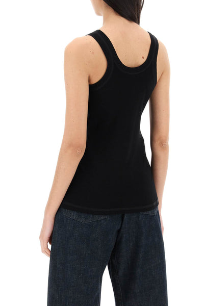 ribbed sleeveless top with TO1199 LJ1016 BLACK