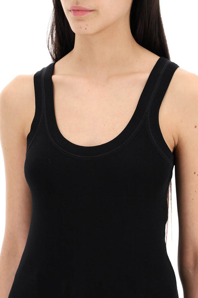 ribbed sleeveless top with TO1199 LJ1016 BLACK