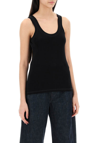 ribbed sleeveless top with TO1199 LJ1016 BLACK
