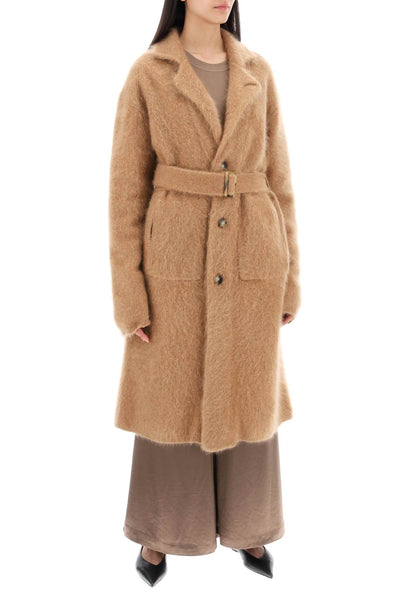 brushed cashmere coat U20610JH ALMOND