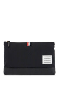 large pouch with gold zip and black tricolor stripe UAC076A 07259 BLACK