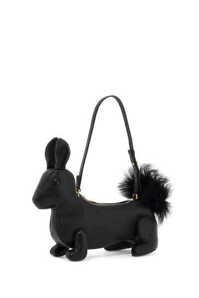 fur handbag with chain UAG175A 00198 BLACK