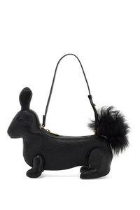 fur handbag with chain UAG175A 00198 BLACK