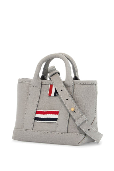 light gray leather micro tool tote bag with tricolor stripes UAG176A 00198 LT GREY