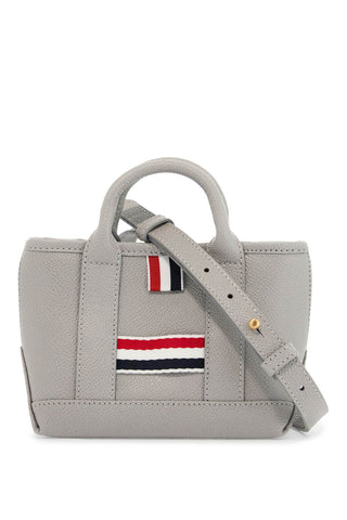 light gray leather micro tool tote bag with tricolor stripes UAG176A 00198 LT GREY