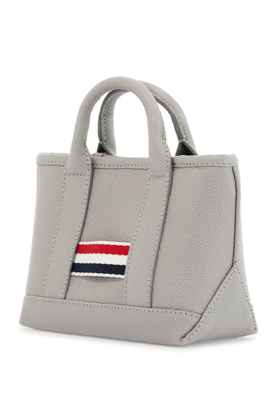 light gray leather micro tool tote bag with tricolor stripes UAG176A 00198 LT GREY