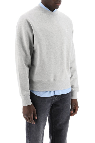 organic cotton crewneck sweatshirt USW024 747 GRIS CENDRE CHINE