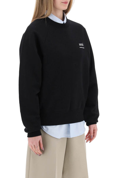 organic cotton crewneck sweatshirt USW024 747 NOIR