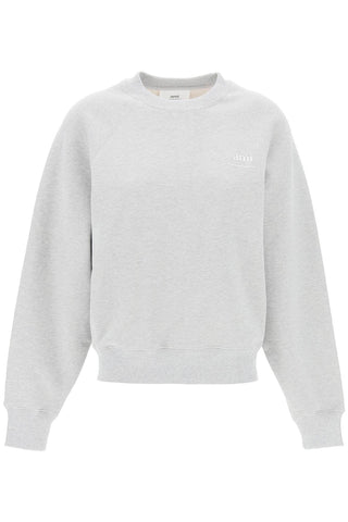 organic cotton crewneck sweatshirt USW024 747 GRIS CENDRE CHINE