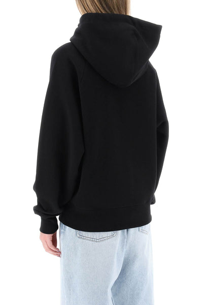 organic cotton hoodie with hood USW224 747 NOIR