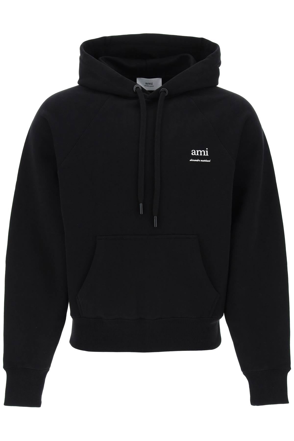 organic cotton hoodie with hood USW224 747 NOIR